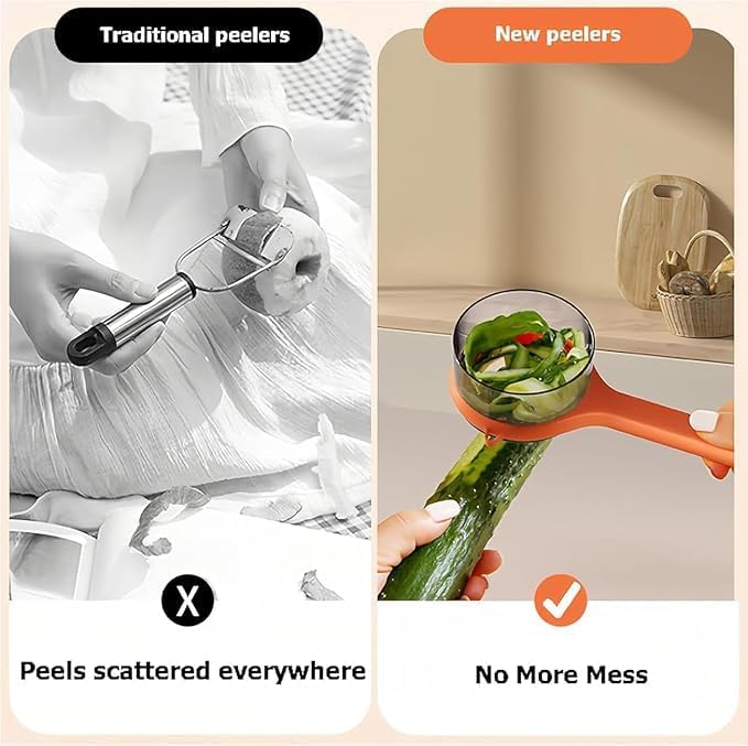 Vegetable & Fruit Peeler with Storage Box | Multi-Purpose Kitchen Peeler for Potato, Carrot, Apple & More | Handy Kitchen Tool with Container for Easy Storage