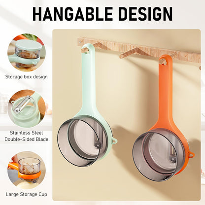 Vegetable & Fruit Peeler with Storage Box | Multi-Purpose Kitchen Peeler for Potato, Carrot, Apple & More | Handy Kitchen Tool with Container for Easy Storage